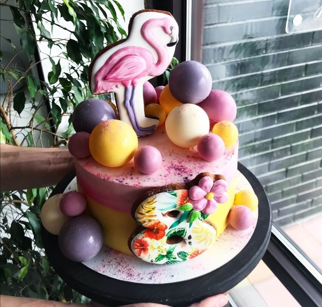 Торт "Тропический фламинго"